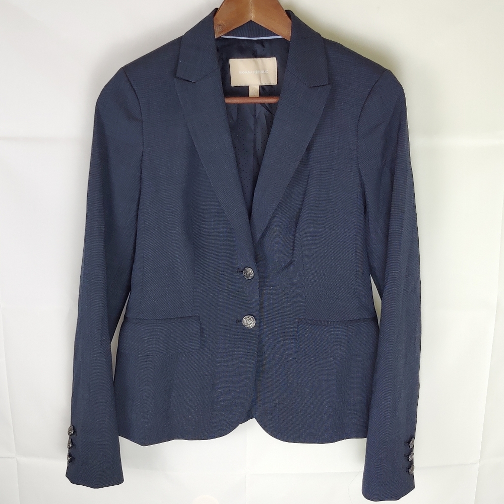 Banana Republic Wool Blazer Womens 0 Elegant Cocktail Office Fancy Party Glam
